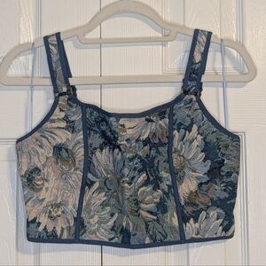 Emerald XO Ivy Floral Tapestry Women Top Size Small